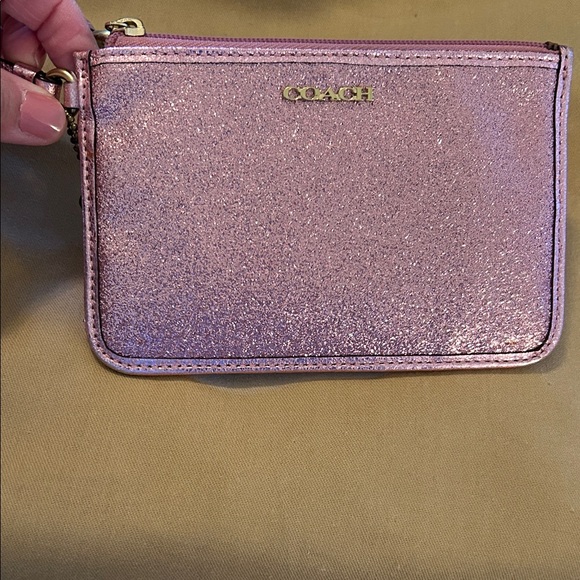 Coach Handbags - Coach Glittery Pink Wristlet